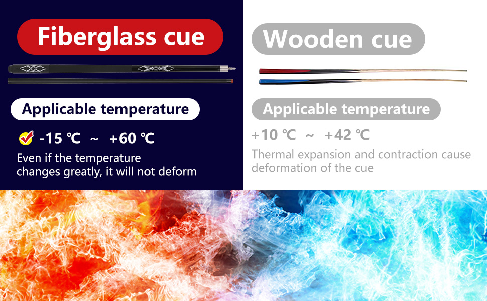 Більярдні кийки Dysdensa з фібергласу та графіту, 147 см, вага 510-595 г