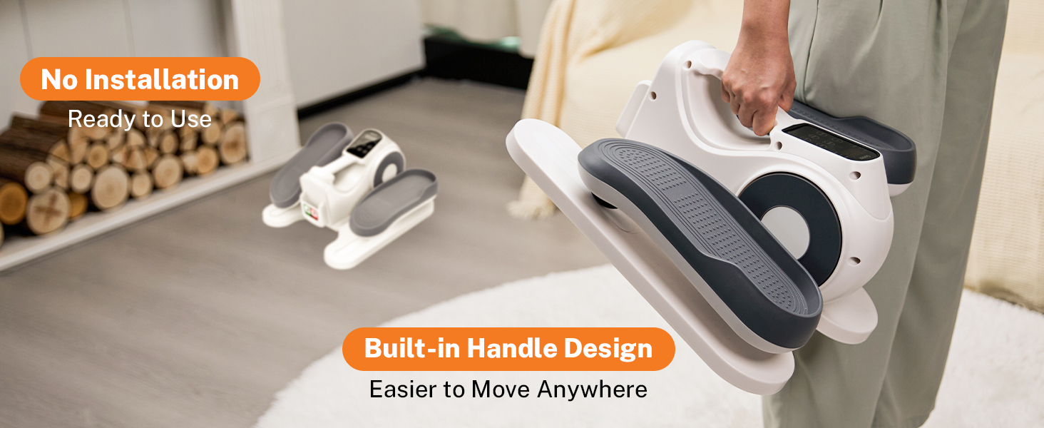 Еліптичний тренажер Gonex під стіл для літніх людей з 10 рівнями опору, тренажер для ніг, як у телепередачі, педальний тренажер для сидіння, 10 швидкостей & 3 автоматичні режими (білий)