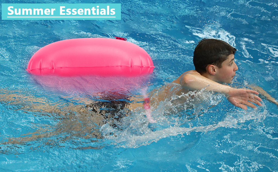 Надувна плавуча куртка WholeFire 20L рожева: водонепроникна сумка, висока видимість для плавання, каякінгу, снорклінгу та триатлону