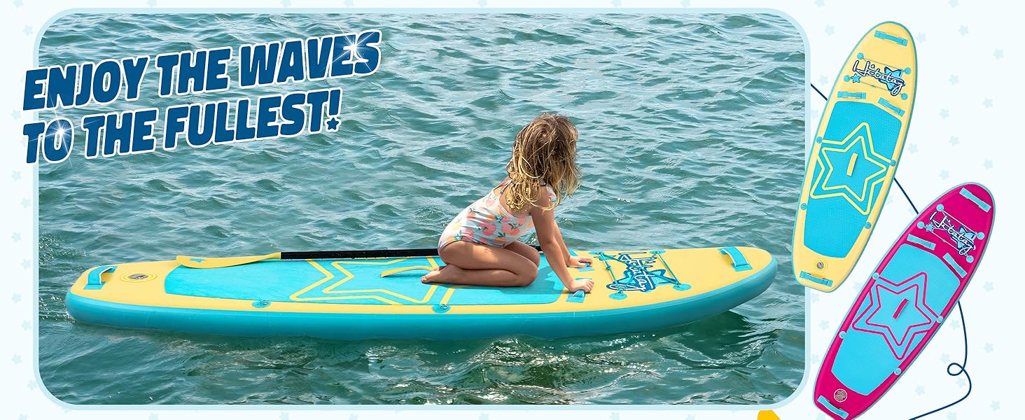 Надувне SUP-борд для дітей та підлітків (жовта зірка) - комплект з аксесуарами