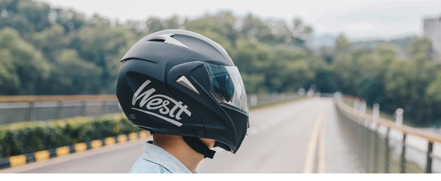 Мотошолом Westt інтеграл ECE-R 22.06 для скутера та мопеда з сонцезахистом, візиром і підборідним захистом, для чоловіків та жінок
