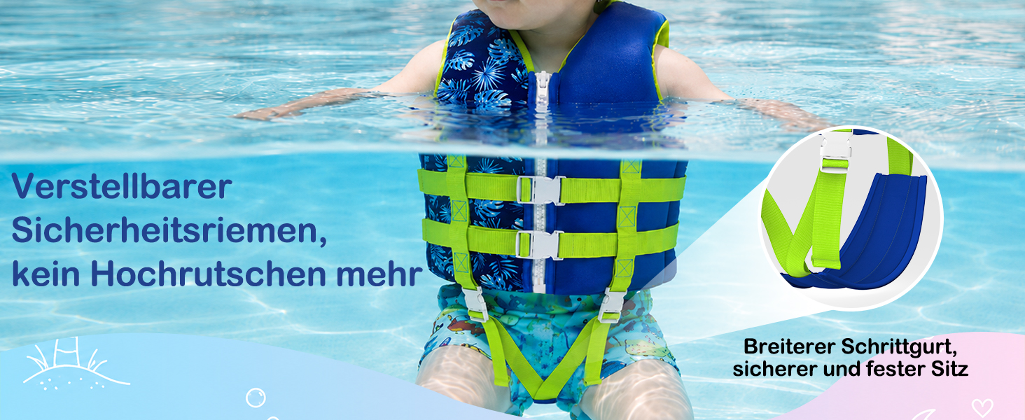 Дитячий рятувальний жилет Neopren TÜV (6-9 років, 30-40 кг) Blau - безпечний та комфортний для плавання