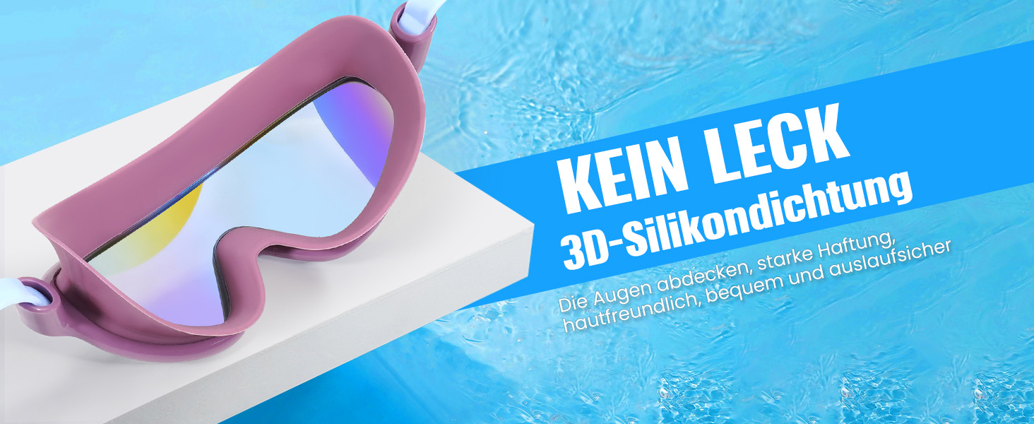 Дитячі окуляри для плавання Bluesmile (2 шт.), широкий огляд, антизапар, захист від УФ, для хлопчиків та дівчаток 3-14 років, зелено-фіолетові, малі