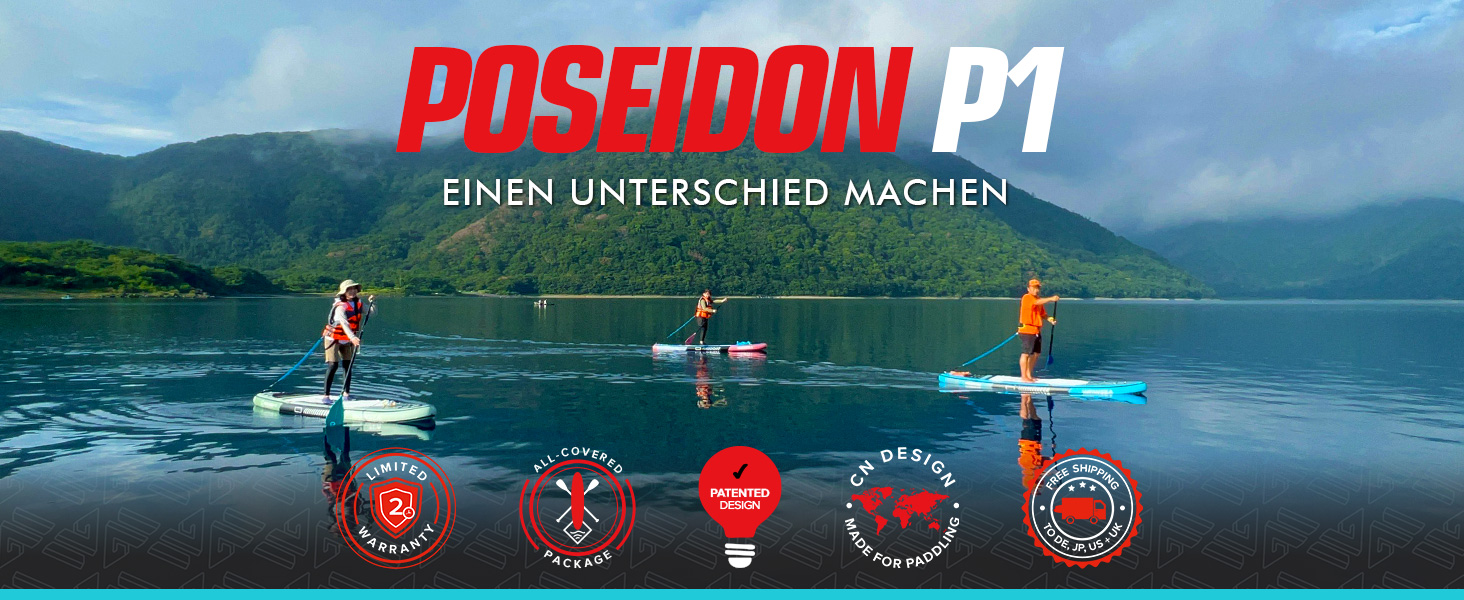 WOWSEA Poseidon P1 Надувне SUP-борд: міцний та стабільний для туризму, подорожей та відпочинку. Комплект iSUP з аксесуарами, підходить для водних занять та релаксу