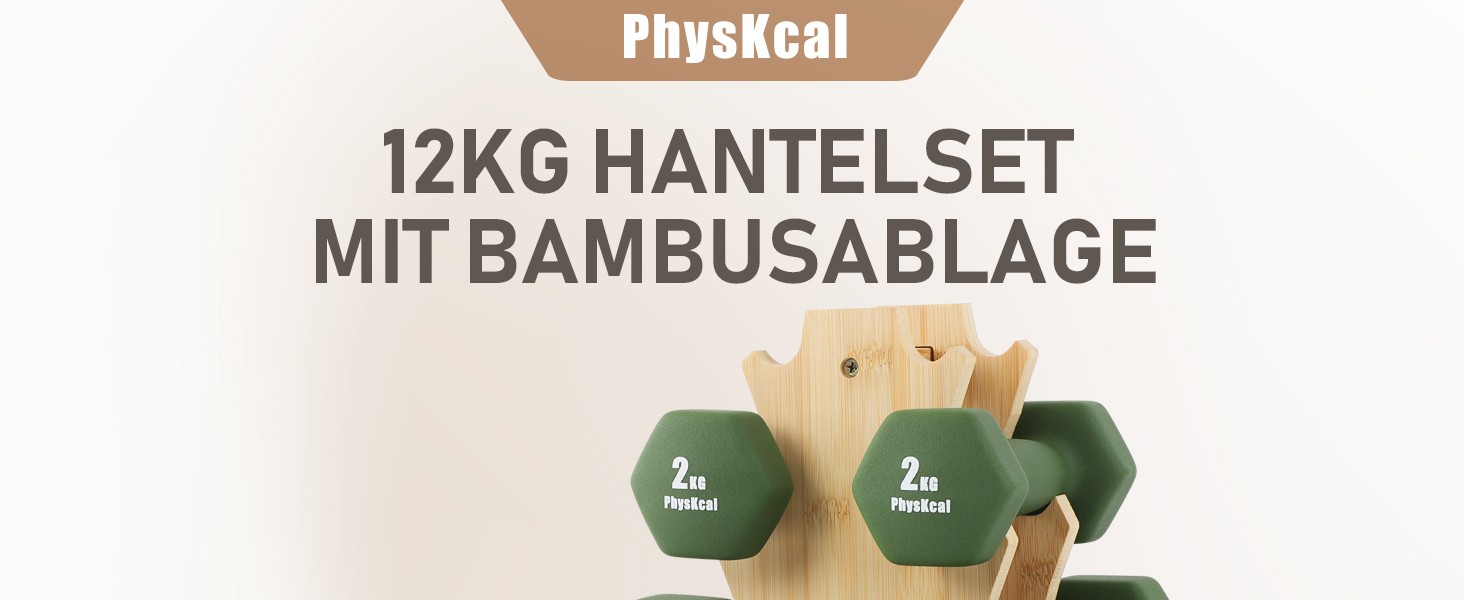 Набір гантелей Kurzhantel-Set з підставкою для дому та фітнес-залу, 30 кг | Küstenbrise (12 кг, смарагдовий)