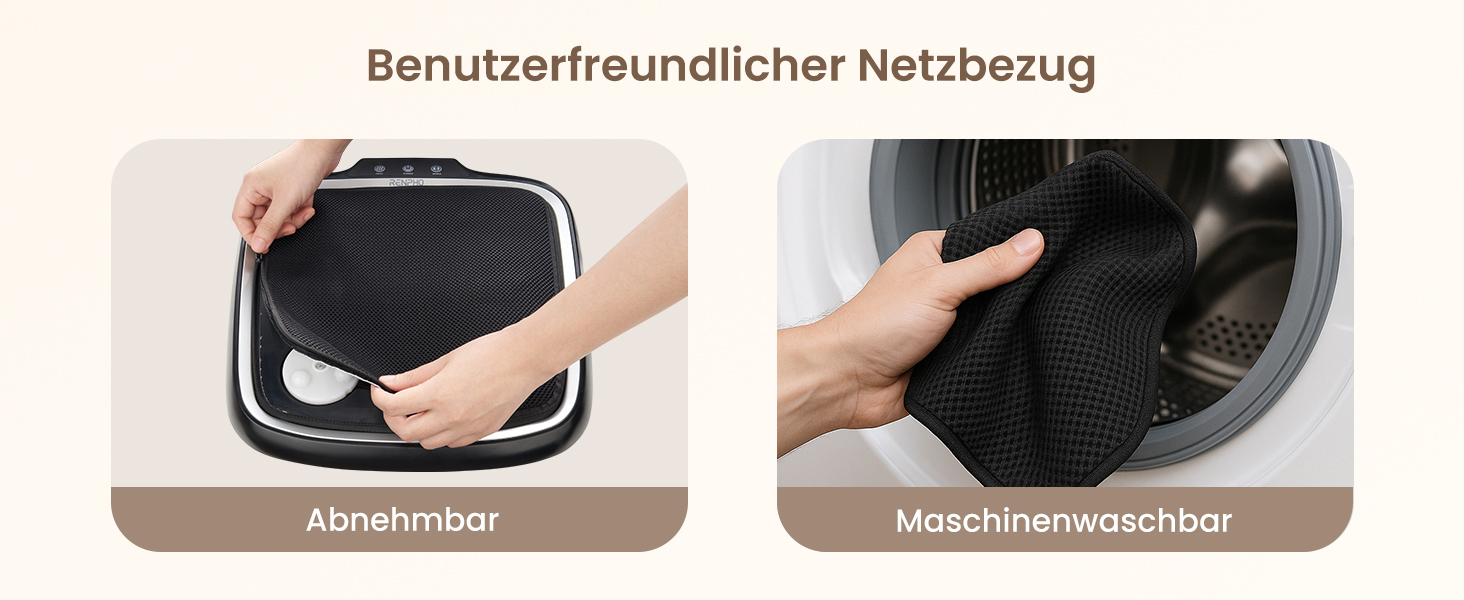 Масажер для ніг RENPHO з підігрівом, Shiatsu, електричний, 18 масажних роликів, для фасціїту п'ят, подарунок для жінок та чоловіків, розмір до 47, FM062
