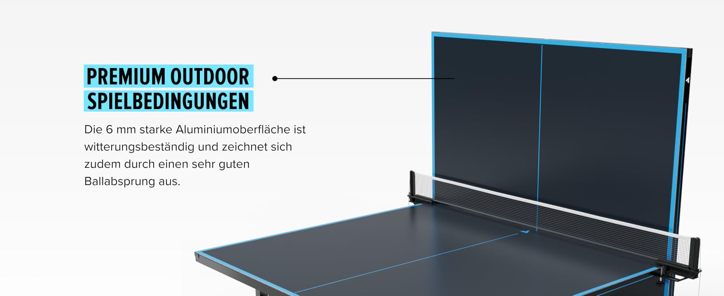 Стіл для настільного тенісу JOOLA Pro Outdoor - професійний, вологостійкий, з алюмінієво-пластиковою поверхнею 6 мм та складним підсвільником, сітка ALU PRO Single в комплекті