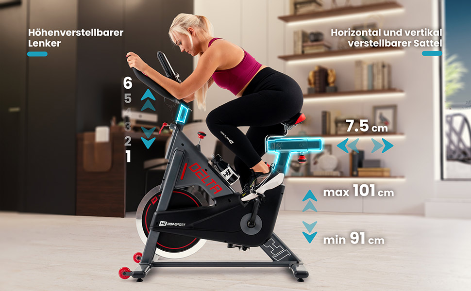 Hop-Sport велотренажер для дому HS-065IC з LCD-дисплеєм та 20 кг маховиком - до 150 кг