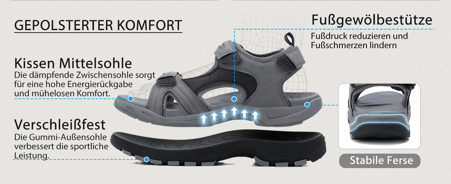 Чоловічі сандалі ARRIGO BELLO для трекінгу та пляжу, чорні, розмір 43 EU