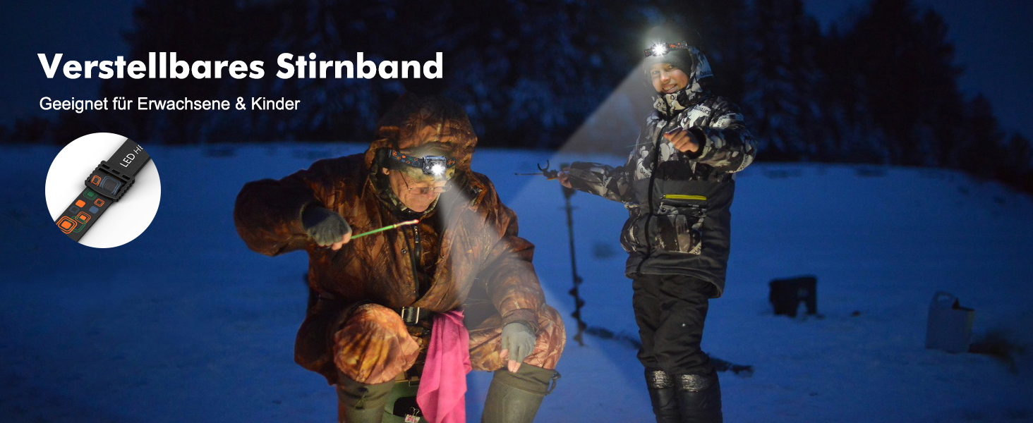 LED налобний ліхтар з акумулятором, [надзвичайно яскравий] з датчиком та червоним світлом, 6 режимів освітлення & IPX4 водонепроникність, 2000mAh, тривалий час роботи, для кемпінгу, риболовлі, походів, нічного бігу