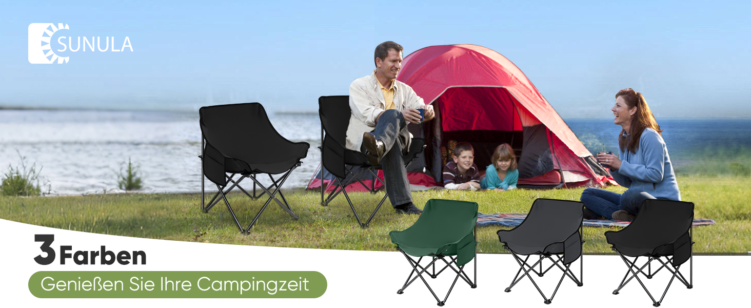 Зручний складаний стілець для кемпінгу з сумкою та нековзними ніжками. Ідеально підходить для риболовлі, відпочинку на пляжі, пікніків, саду та балкону. Колір: темно-зелений