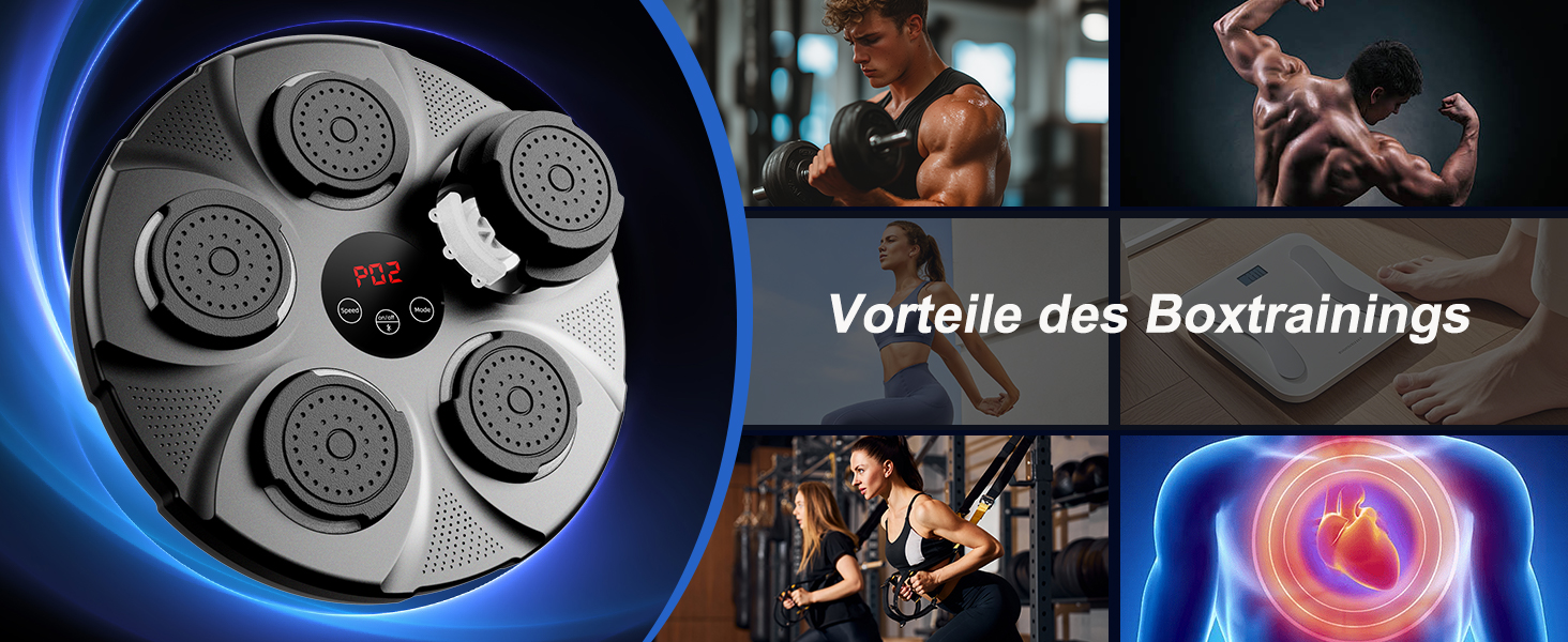 Музична боксерська машина на стіну, професійна модель з Bluetooth, 9 швидкостей та режимів, для дітей та дорослих, чорна