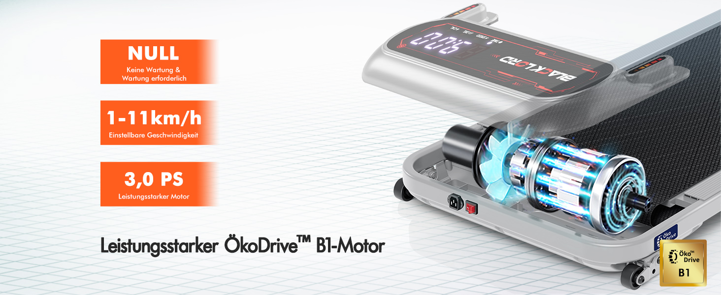 Біговий тренажер BLACK LORD X7 з мотором 3.0PS, Bluetooth, нахил 3 рівні, LED дисплей, дистанційне керування, срібний колір
