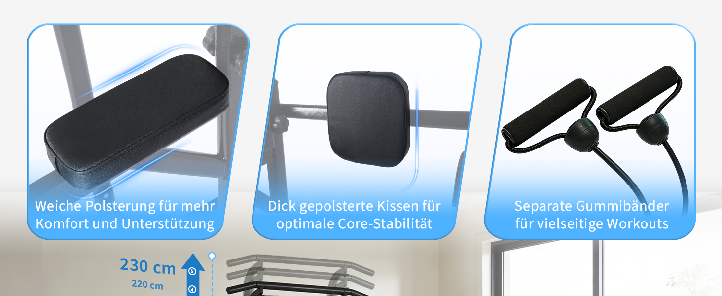 Багатофункціональний турнік Power Tower: стійка для підтягувань, брусів та вправ на прес, регульована висота, для домашнього тренажерного залу (Чорний)