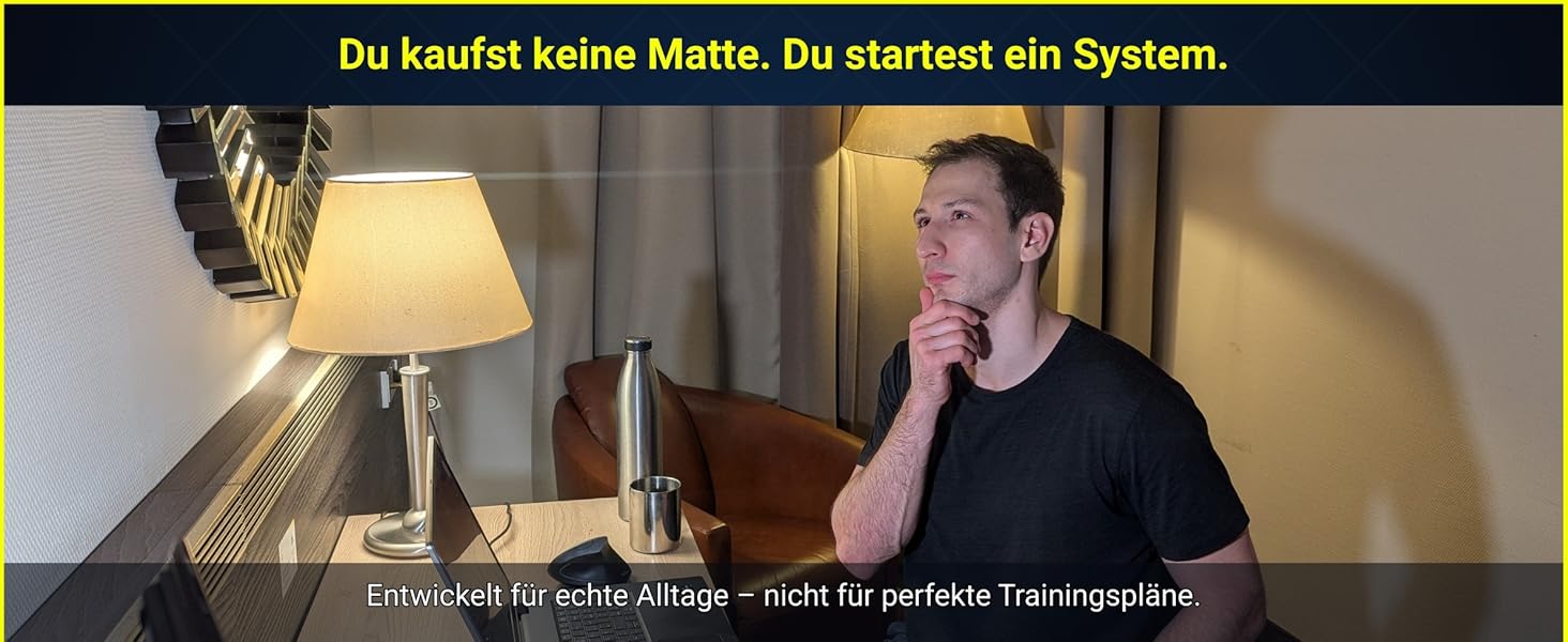 Фітнес килимок неслизький 200 см – спортивний килимок та йога мат для домашніх тренувань, HIIT та гімнастики | екологічний, з ремінком для перенесення