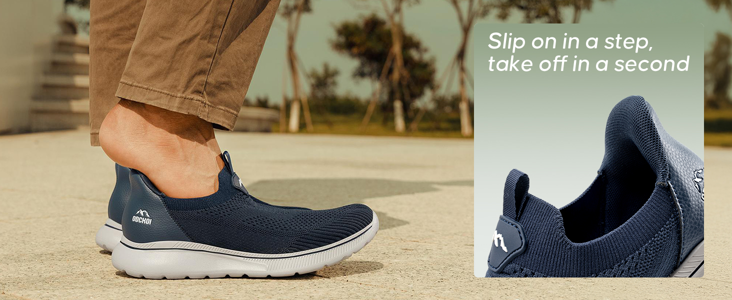 Чоловічі кросівки без шнурівків Slip-on, сітка, дихаючі, легкі, для бігу та спорту, комфортні, повсякденні, Outdoor, для джогінгу (43 EU, 1645 Комплект Жінок)