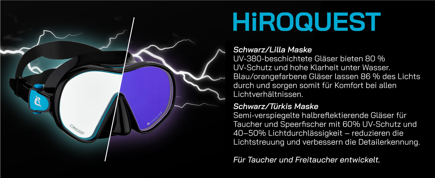 Маска та трубка Cressi x Steve Aoki HiroQuest Limited Edition: F-Dual, Supernova Dry, лінза 380, чорний/фіолетовий