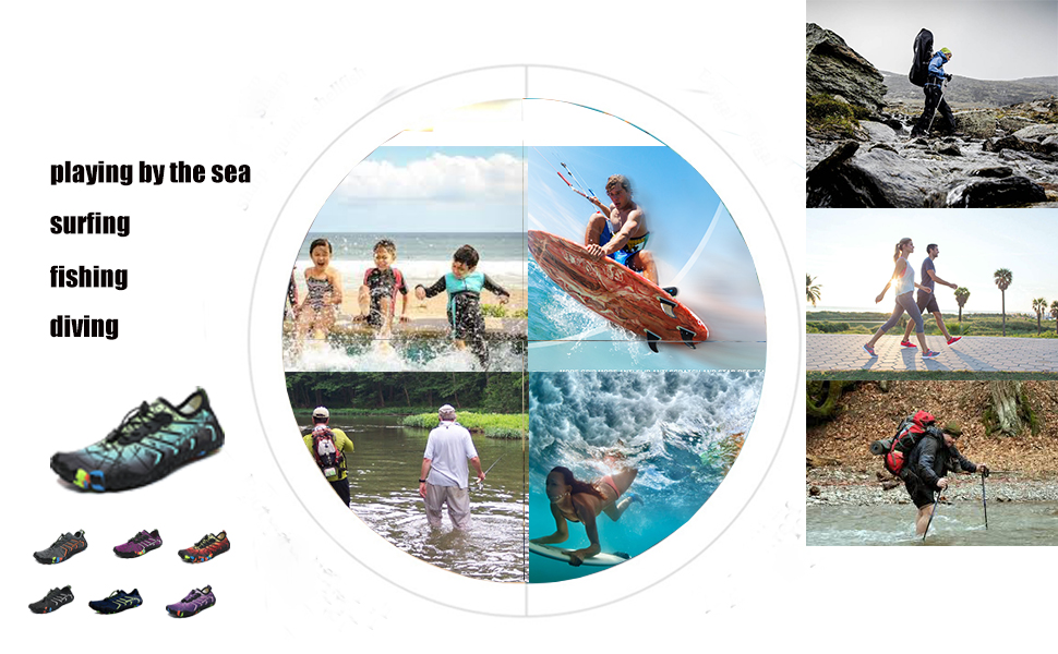 Шкарпетки для плавання Ziitop: чоловічі та жіночі, для пляжу, швидко сохнуть, з дренажними отворами, для каякінгу, фітнесу, трейлраннінгу, хайкінгу, розмір 35-46