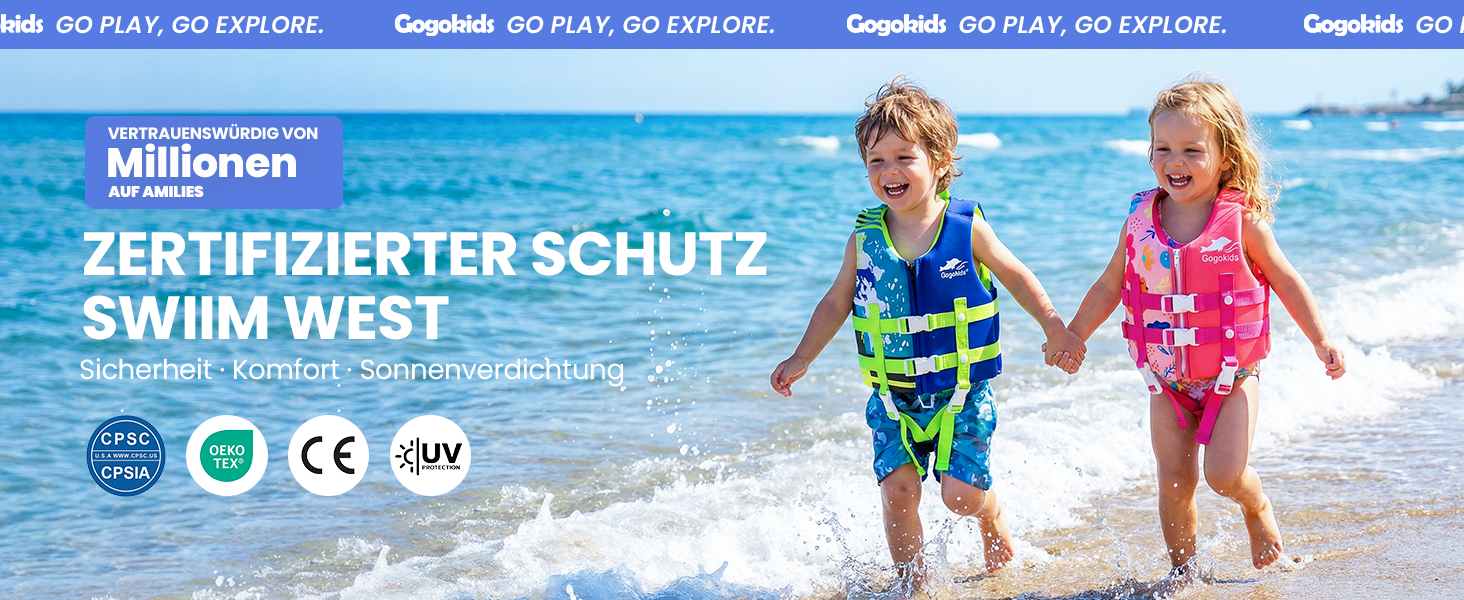 Дитячий рятувальний жилет Gogokids Float Jacket для плавання (2-9 років, 15-35 кг, червоний, розмір M)