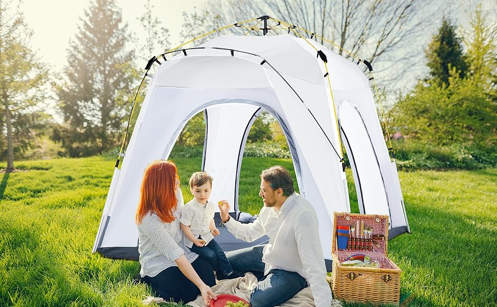 Намет Outsunny Pop-Up для 3 осіб, сірий: кемпінговий намет з UV 50+, 4 двері, вікна, підлога, водонепроникність 1000 мм
