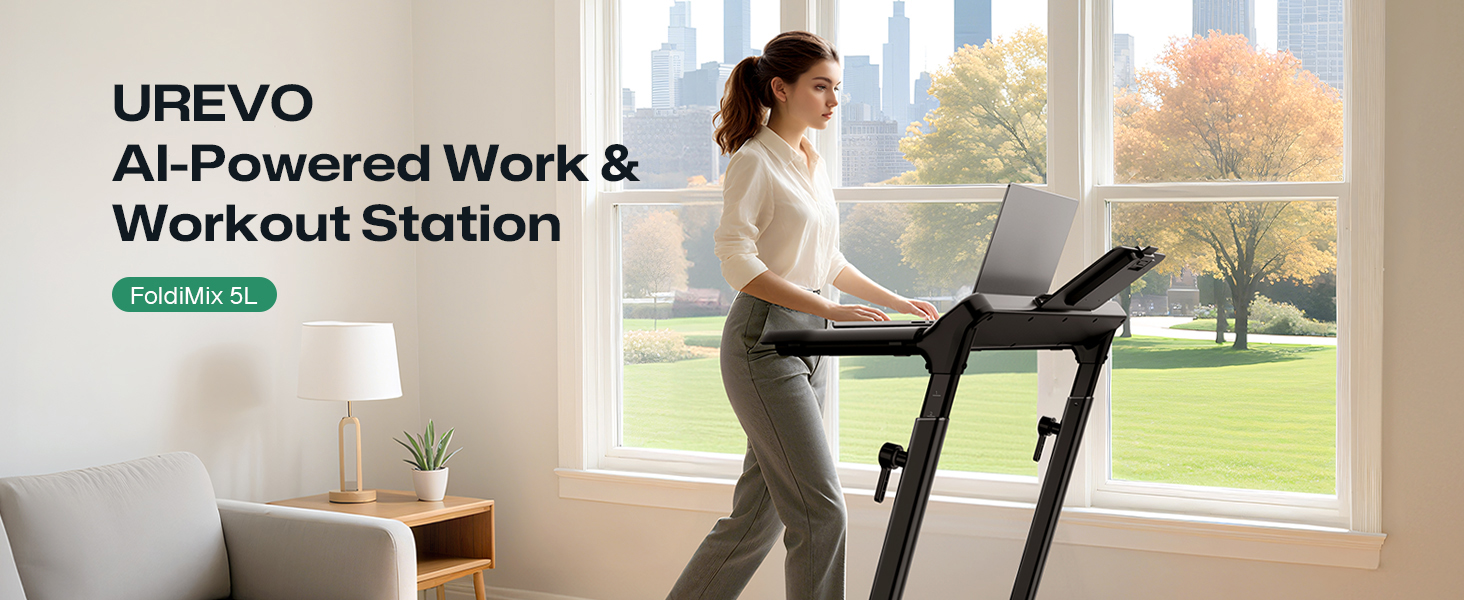 Біговий тренажер Smart з автоматичним нахилом 9%, двигун 2.5 PS Brushless, складаний біговий килимок для дому та офісу, велика площа для бігу, тихий та для суглобів, додаток з AI, World-Tour та HIIT, автоматичний нахил з столом та ручкою підтримки