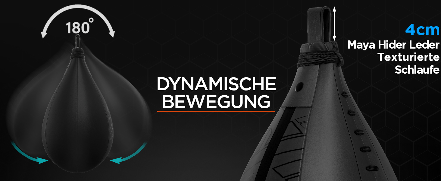 Набір для боксу RDX Boxbirne Maya Hide Leder: боксерська груша, Speedbag з кріпленням, червоний. Тренувальне обладнання для фітнесу та залу.