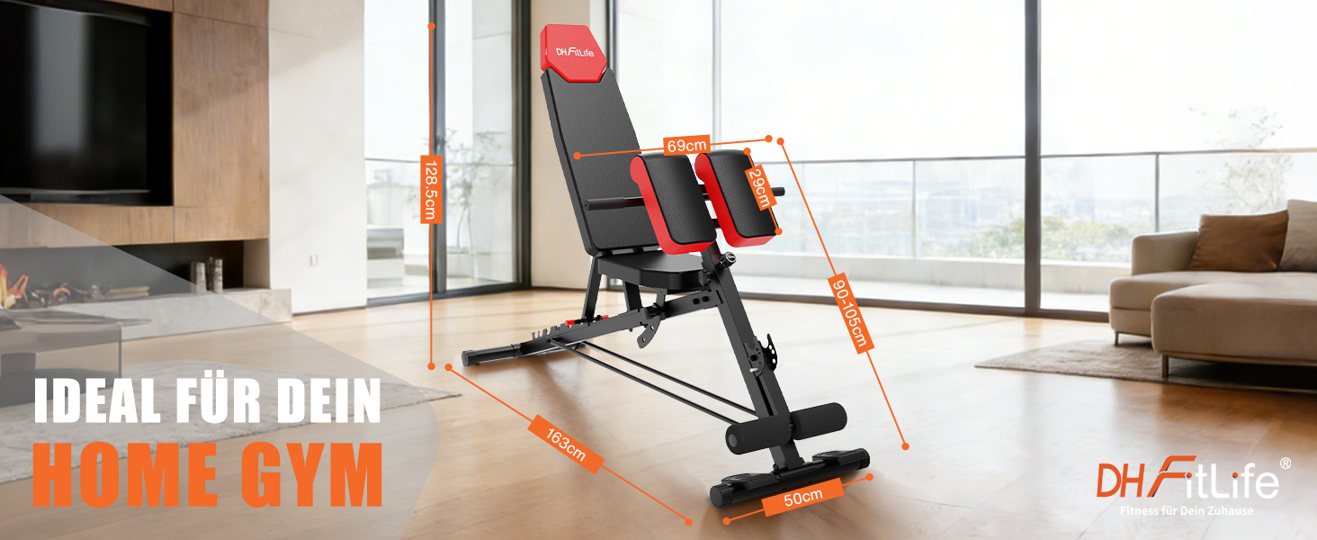 DH FitLife 2026 Преміум Тренажерний комплекс 6-в-1: регульована лава для жиму, гіперекстензія, тренажер для дому та фітнесу