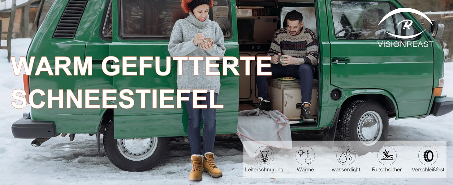 Зимові чоботи Visionreast: водонепроникні трекінгові чоботи для жінок та чоловіків, чорні, 43 EU