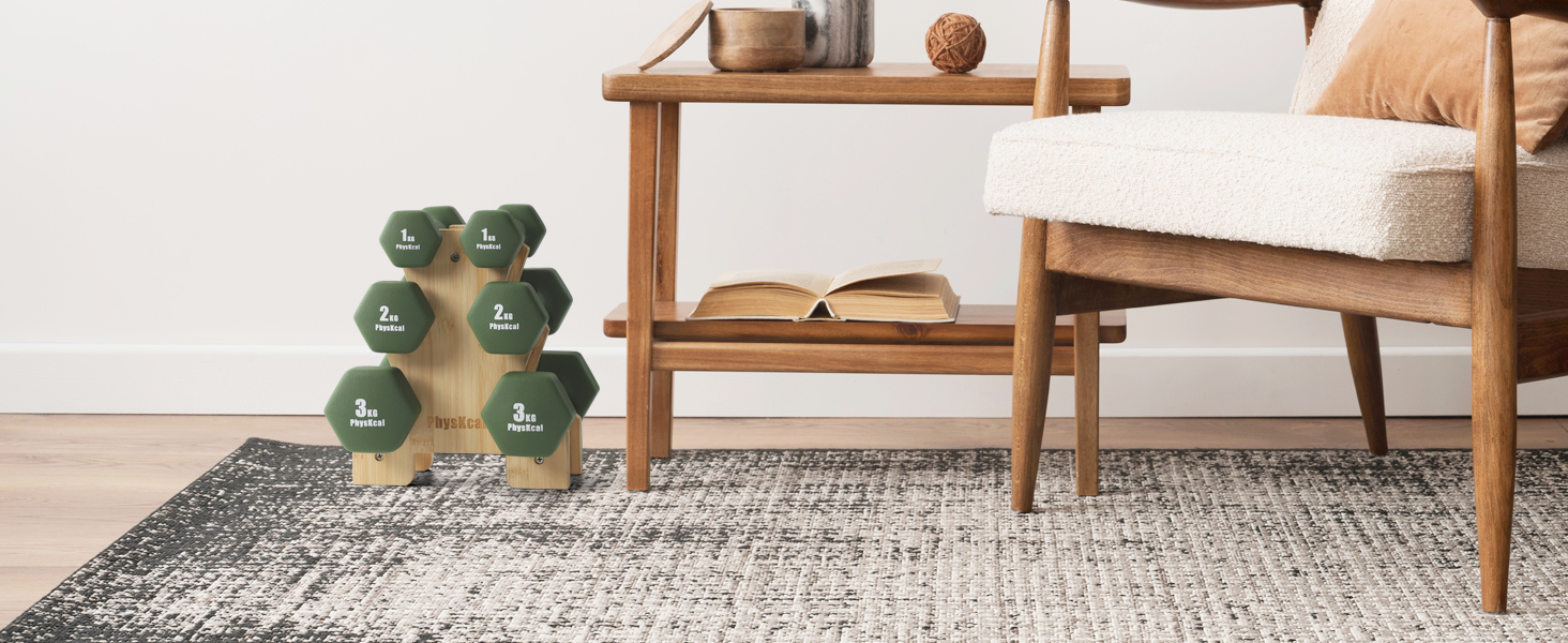 Набір гантелей Kurzhantel-Set з підставкою для дому та фітнес-залу, 30 кг | Küstenbrise (12 кг, смарагдовий)
