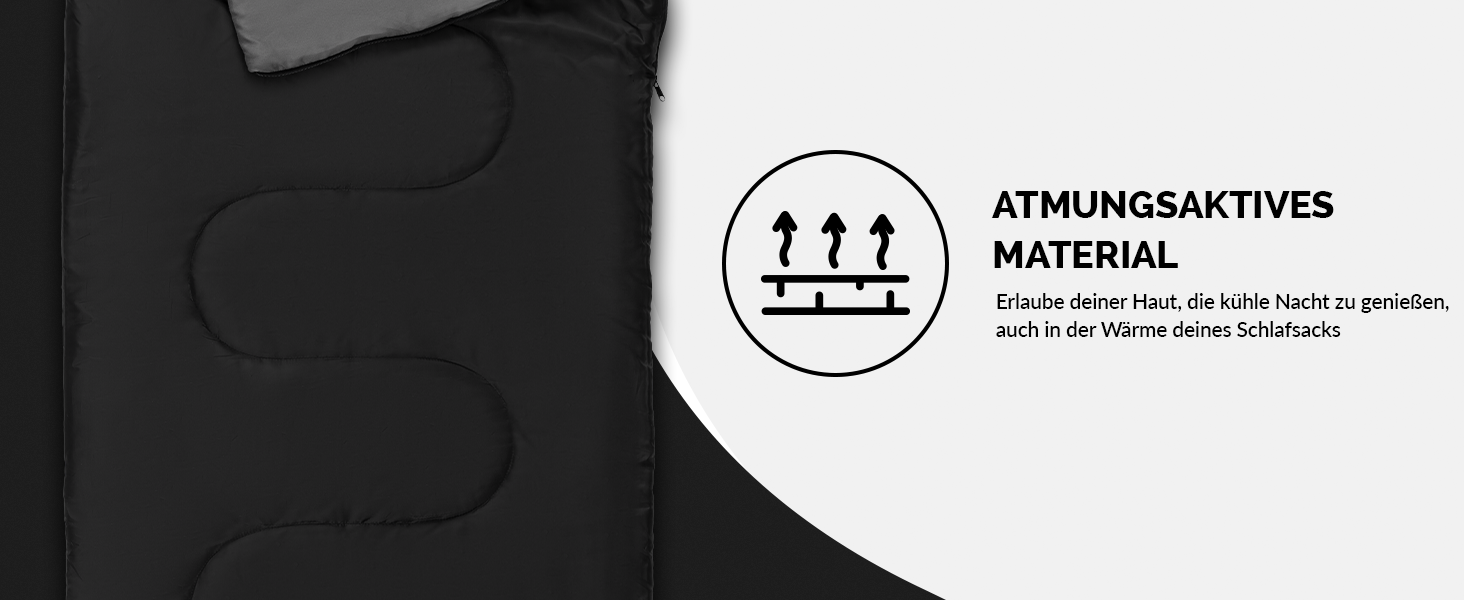 Спальний мішок для кемпінгу з капюшоном до -3°C з подушкою - зимовий та літній спальний мішок на 3-4 сезони (75 x 220 см) - туристичний спальний мішок для жінок та чоловіків (теплий) (Чорний, 150GSM, без капюшону)