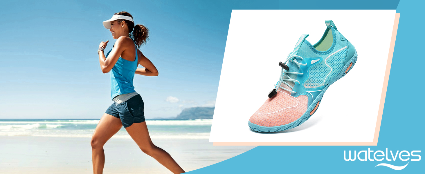 Водні шкарпетки WateLves: чоловічі та жіночі, для плавання, серфінгу, дайвінгу, фітнесу, 42 EU, блакитні