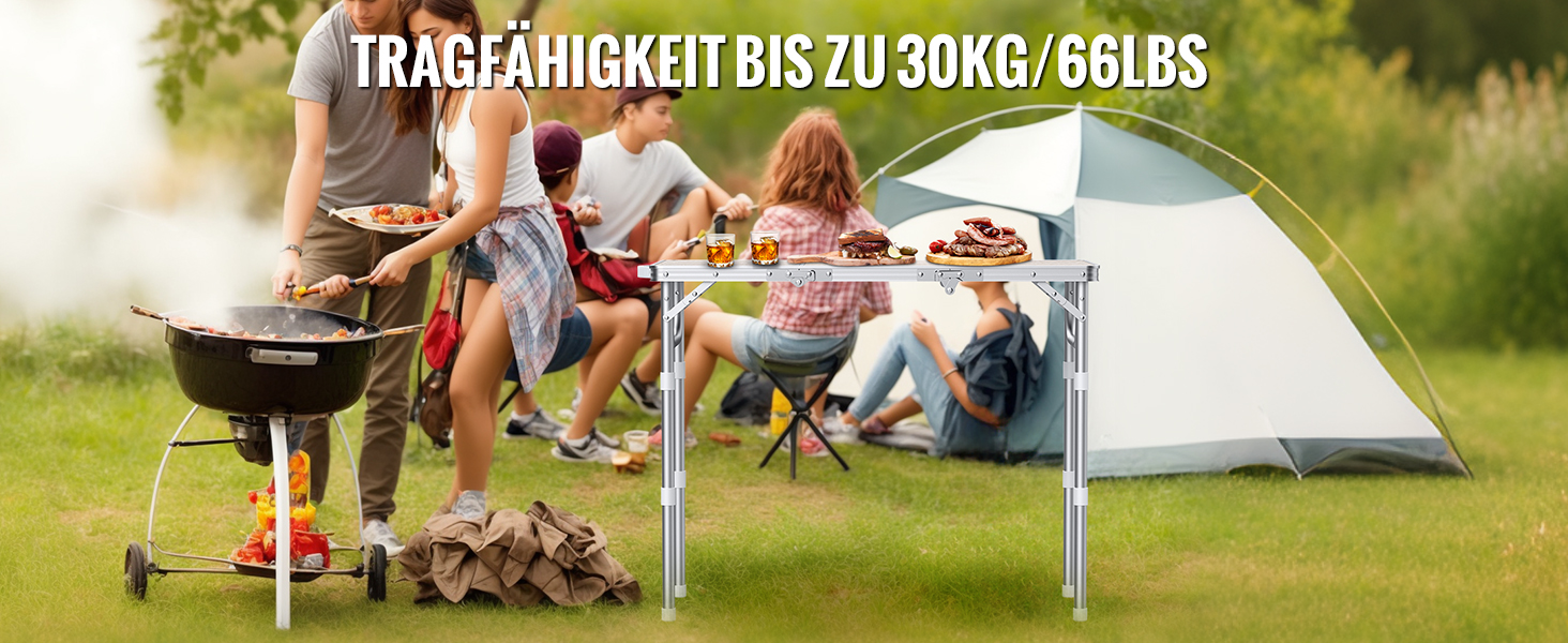 Складаний туристичний стіл Garllen 87x40 см, 3 висоти (26/48/70 см) для кемпінгу, пікніка, саду, грилю