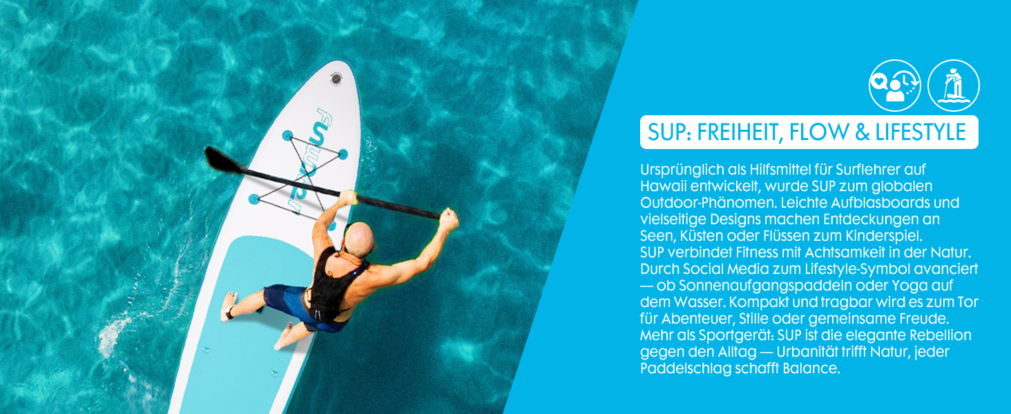 Надувний SUP Борд FunWater 320CM – Комплект для Сапбордингу: Весло, Рюкзак, 3 Ласти, Насос, Леєра. Підходить для початківців та досвідчених. 10' 6 – Оранжевий/Білий