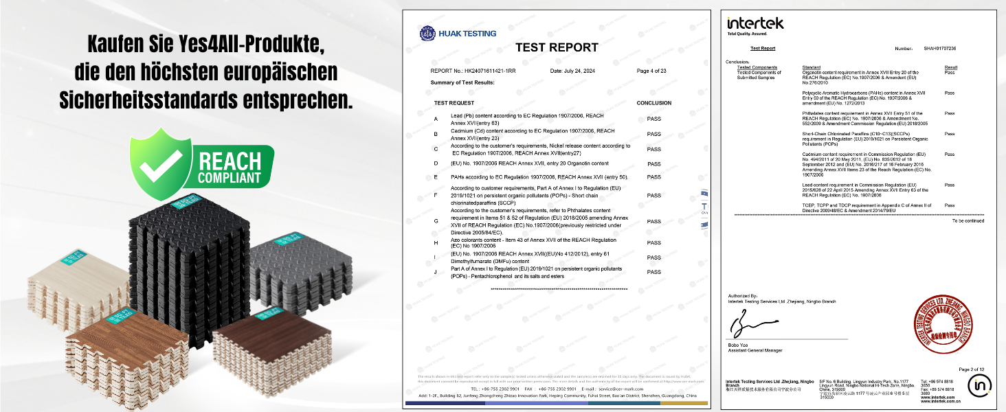 Набір пазл-матів для підлоги Yes4All для тренажерного залу та гаража, 12 шт (60x60 см), захисний покриття під тренажери, колір: темний горіх (4,5 м²)