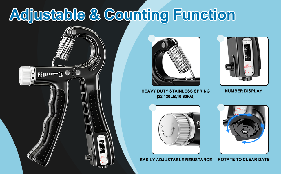 Набір для тренування рук ALMAH (5 шт.): тренажер пальців, підсилення сили хвата, підсилення підлокітників, розтягувач пальців, тренувальний кільце та м'яч для зняття стресу з сумкою. Чорний.