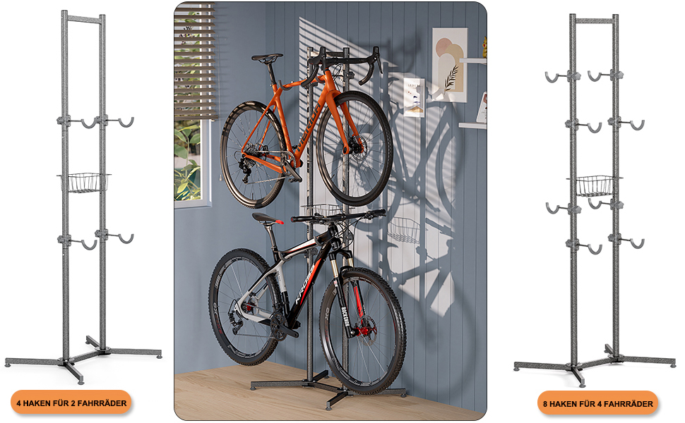 Підставка для велосипедів CXWXC на 4 велосипеда, до 70 кг, для гаража, дому, вулиці