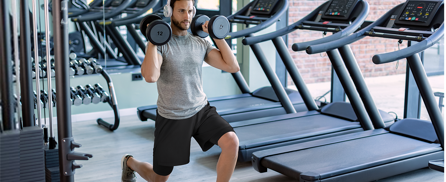 Шорти чоловічі Niksa 2er Pack 2-в-1, спортивні, швидковисихаючі, дихаючі, з кишенею для телефону, чорні, розмір XL