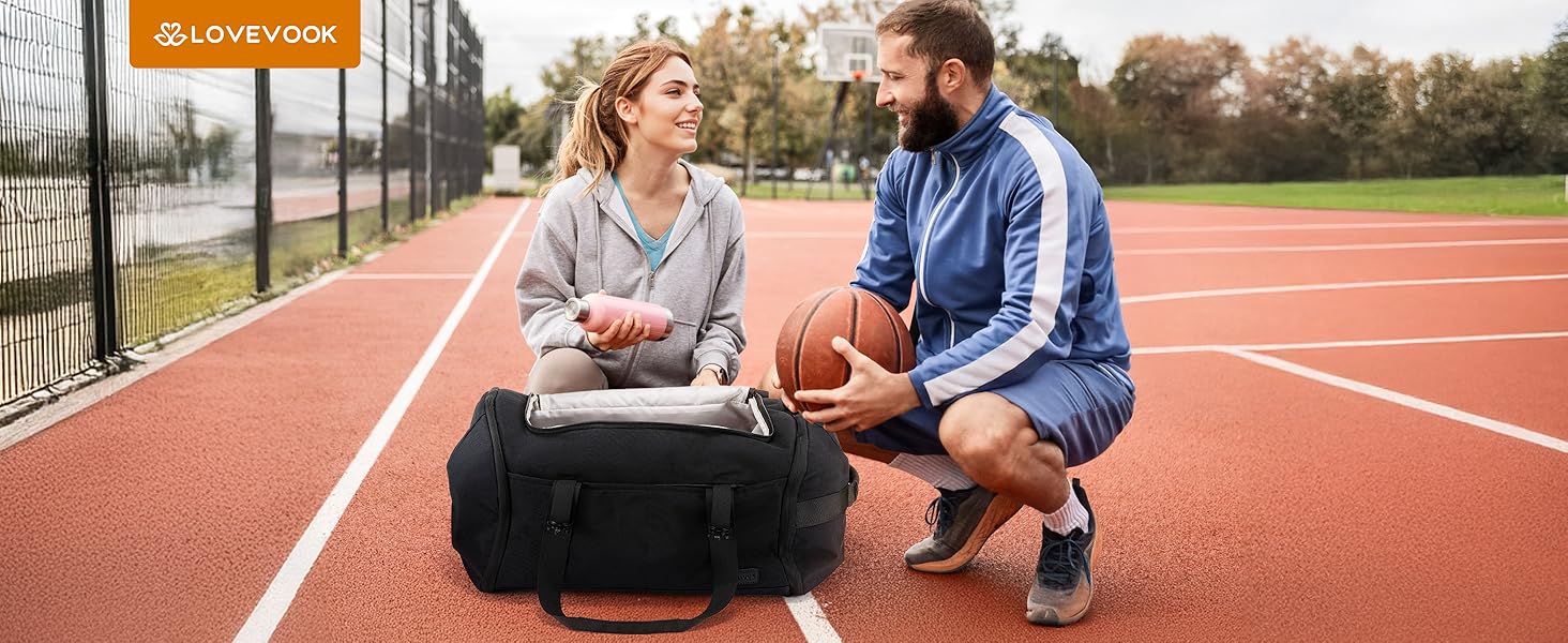 Спортивна сумка LOVEVOOK для чоловіків з відділенням для взуття, 65L, 52x45x28 см, Duffel Bag, для подорожей та спортзалу