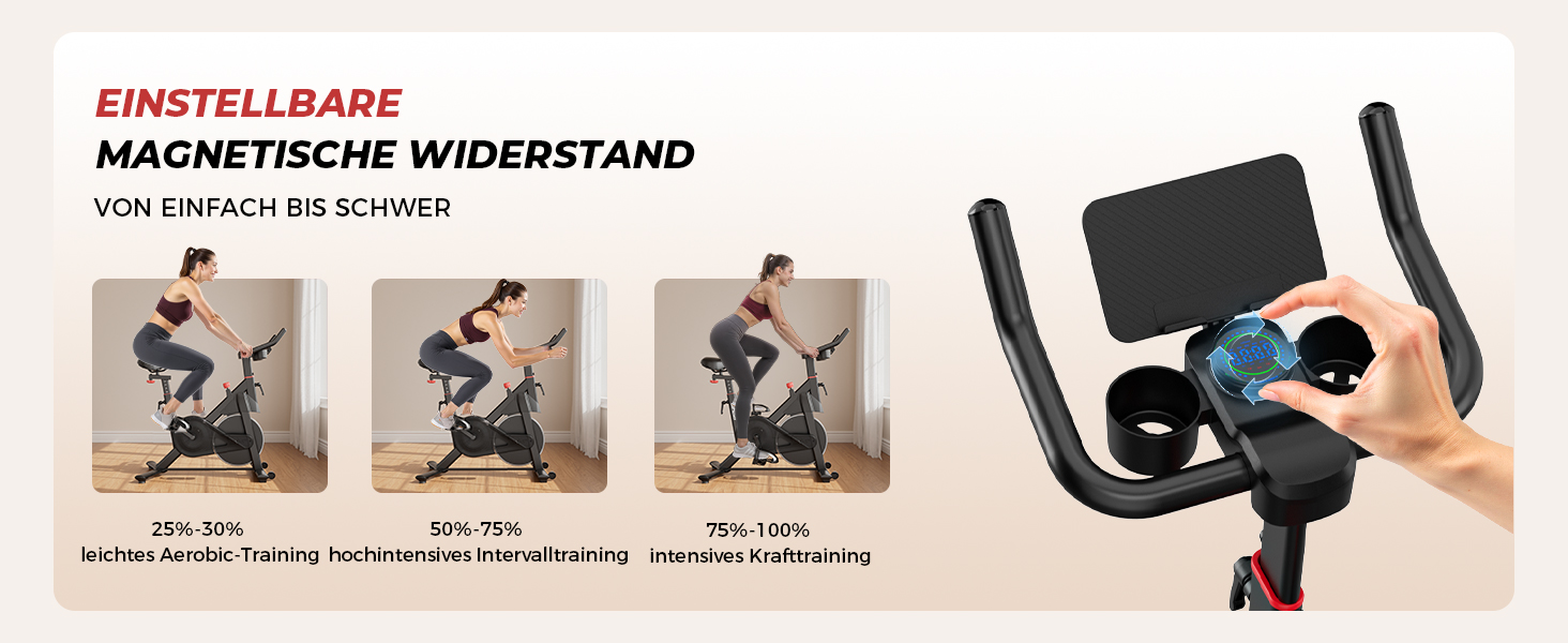 Велотренажер для дому Superun з APP, магнітний опір, 15 кг маховик, ультратихий, чорний