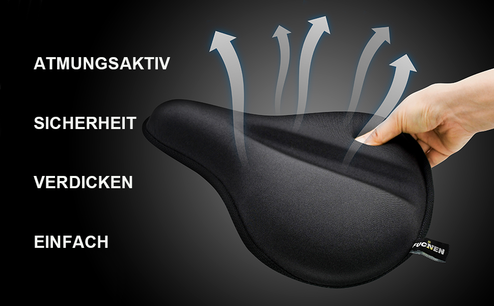 Покриття для сідла велосипеда, широке гелеве крісло, чорне. Підходить для стаціонарних велосипедів, велотренажерів, спінбайків. М'яке гелеве наповнення 27 x 25 см