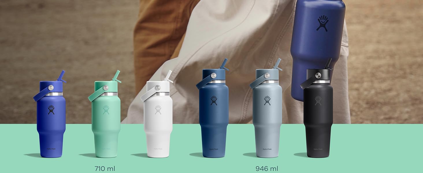 Термос-пляшка Hydro Flask Travel Bottle 946 мл зі сталі з вакуумною ізоляцією TempShield та герметичною кришкою Flex Straw, колір Birch