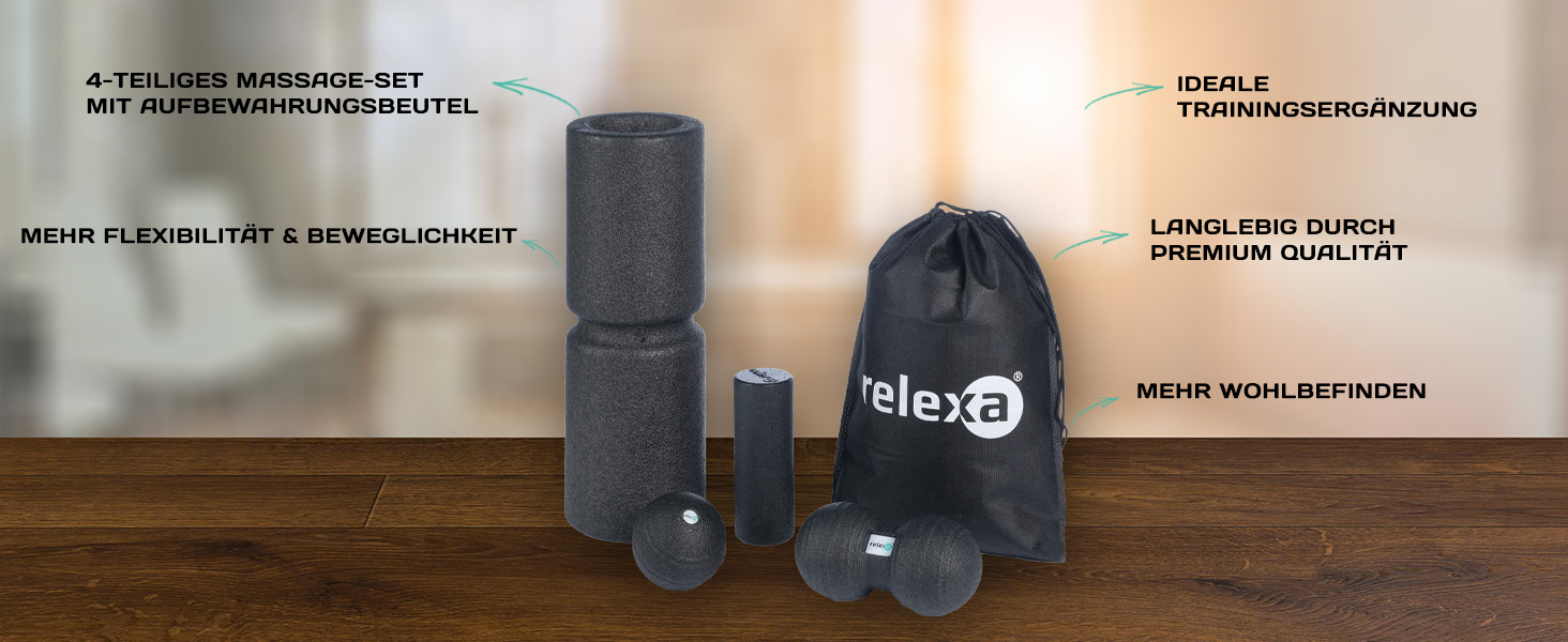 Набір relexa comfort Black - 5 шт. з роликами та електронною книгою