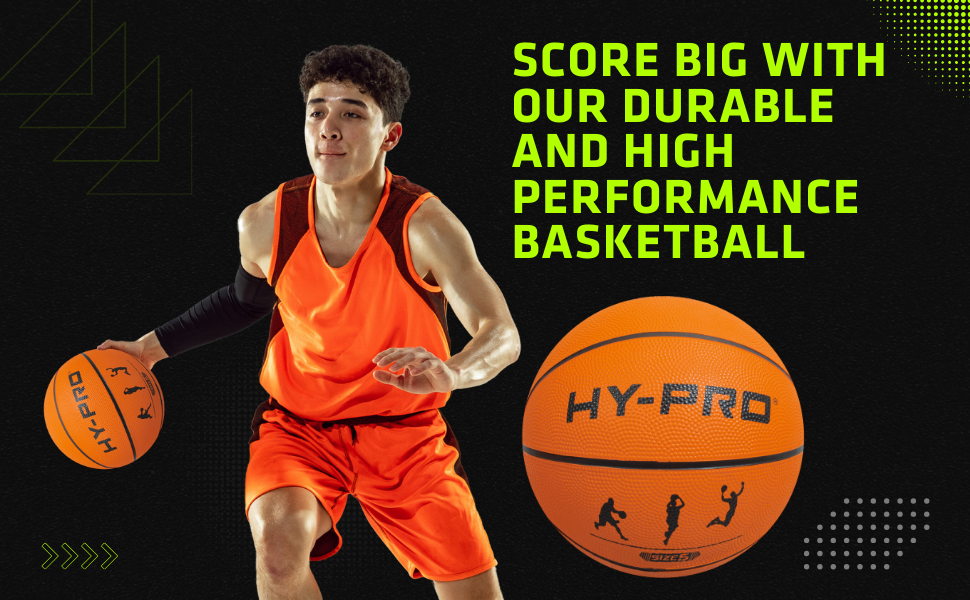 М'яч для баскетболу Hy-Pro, спортивний, тренувальний, помаранчевий, розмір 5