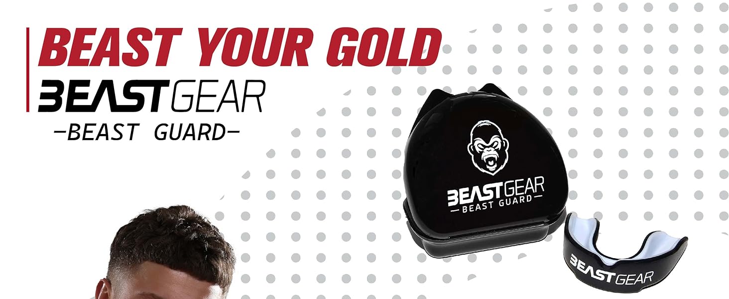 Захист для зубів Beast Gear - для боксу, ММА, регбі, кікбоксингу, дзюдо, карате, хокею та бойових мистецтв. Зручна коробка для зберігання. Захищає зуби, ясна та щелепу.