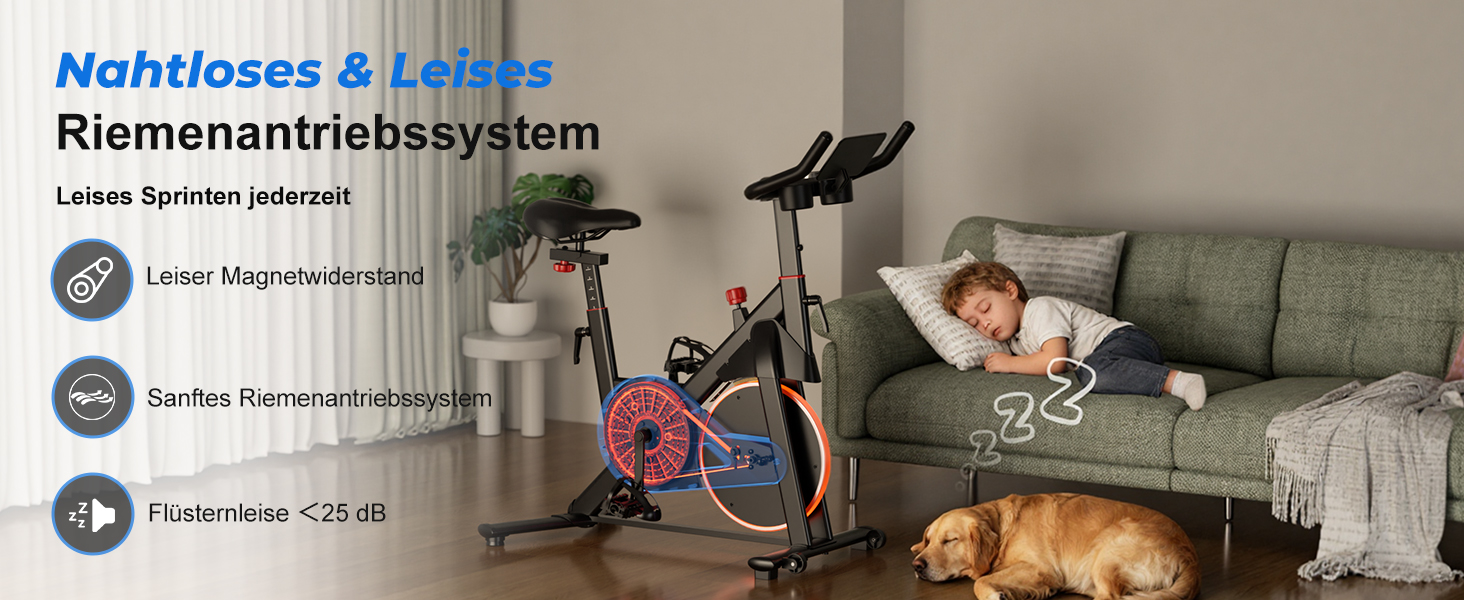 Магнітний велотренажер Lacuffy з AI-коучем та додатком, регульований опір, LCD-дисплей, до 136 кг, безшумний домашній ергометр