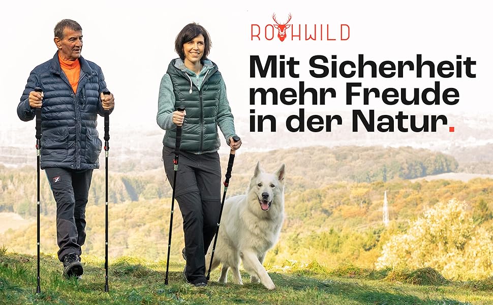 Тrekking-стійки Rothwild Luchs з корковим руків'ям – регульована довжина, легкі складані стійки для жінок та чоловіків, включаючи сумку, алюміній, 105-125 см