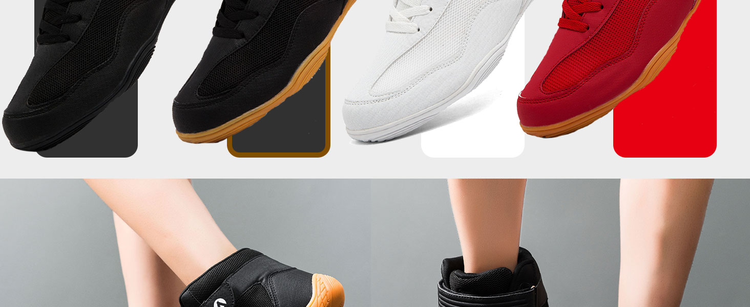 Черевики для боротьби чоловічі, антиковзаючі, дихаючі. Підходять для боротьби, боксу, кросфіту, важкої атлетики, бодібілдингу. Розмір 42 EU, чорний колір