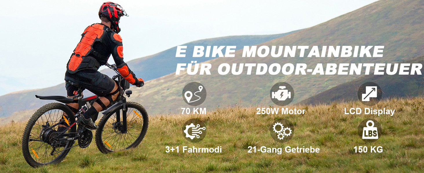 Електровелосипед VARUN, 26 E-Mountainbike, 48В, 250Вт, 21 швидк., LCD, аморт.