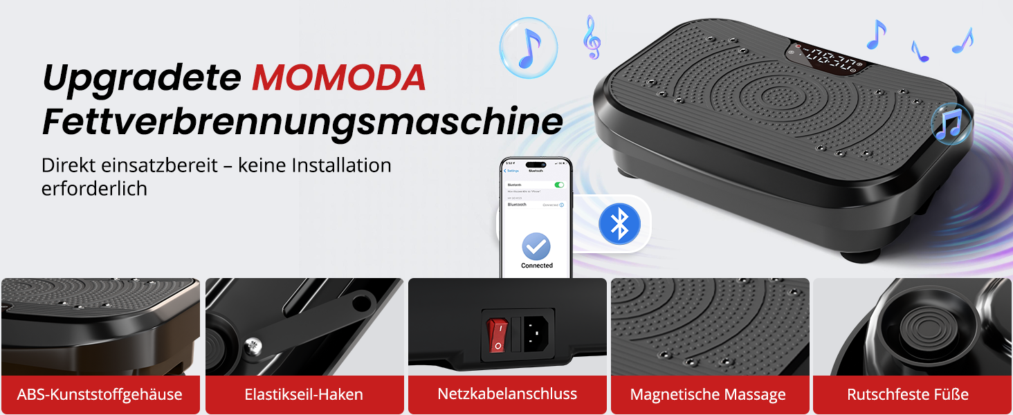 Платформа для вібраційного тренування MOMODA 2026 - для схуднення та спалювання жиру, 120 рівнів швидкості, для жінок та чоловіків