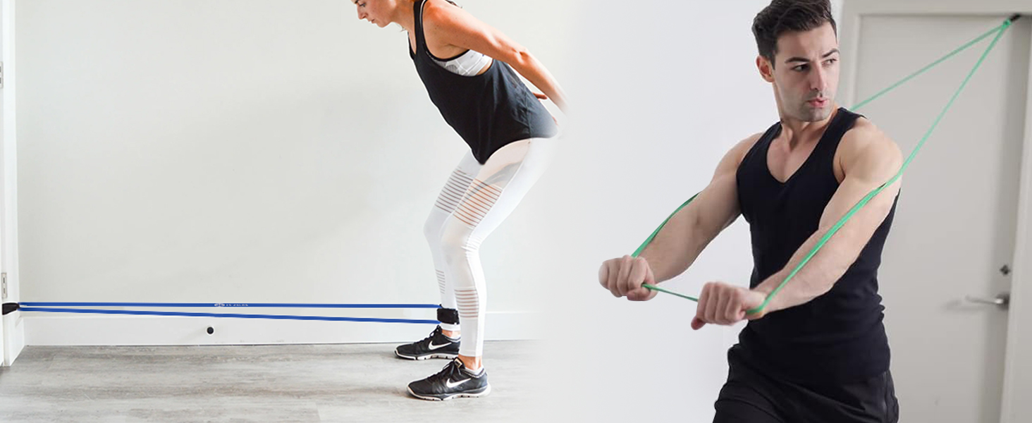 Еластичні гумки для фітнесу, тренувань та розтяжки, 6 шт. (синій, зелений, фіолетовий, жовтий, помаранчевий, чорний)